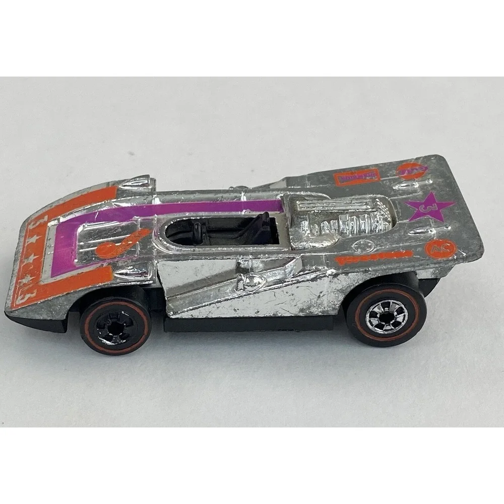Hot Wheels Redline 1976 Steam Roller Super Chromes Orange Magenta Hong Kong 1973